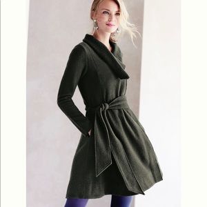 Shawled sweater coat